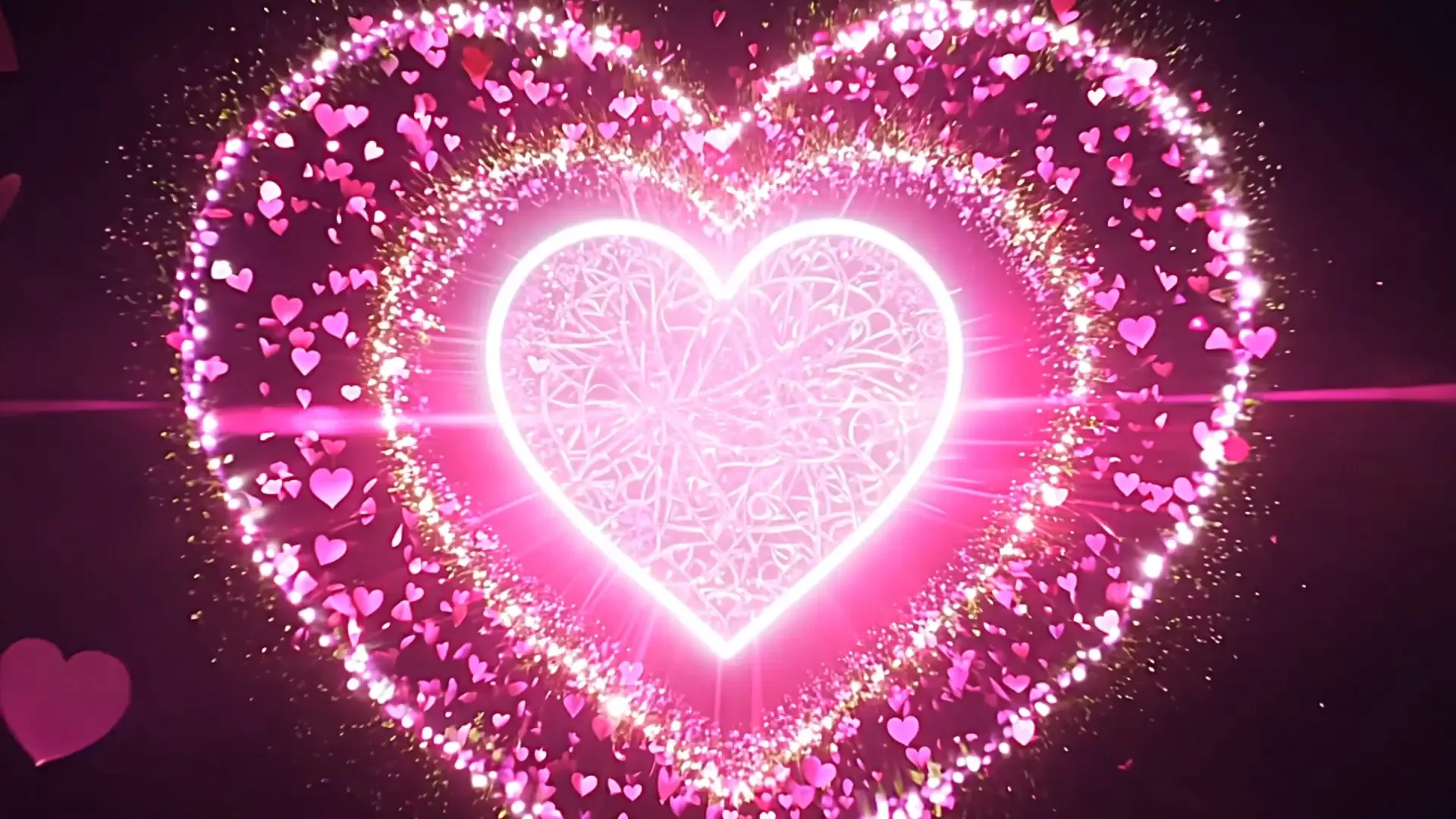 Sparkling Heart Particle Overlay for Love-Themed Videos